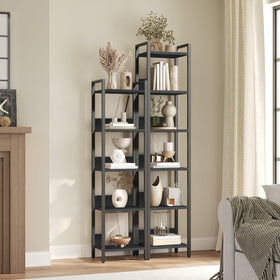 MAHANCRIS 5-tier bookshelf bedroom display for photos and keepsakes.