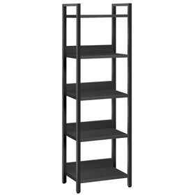MAHANCRIS 5-tier bookshelf front view for efficient living room storage.
