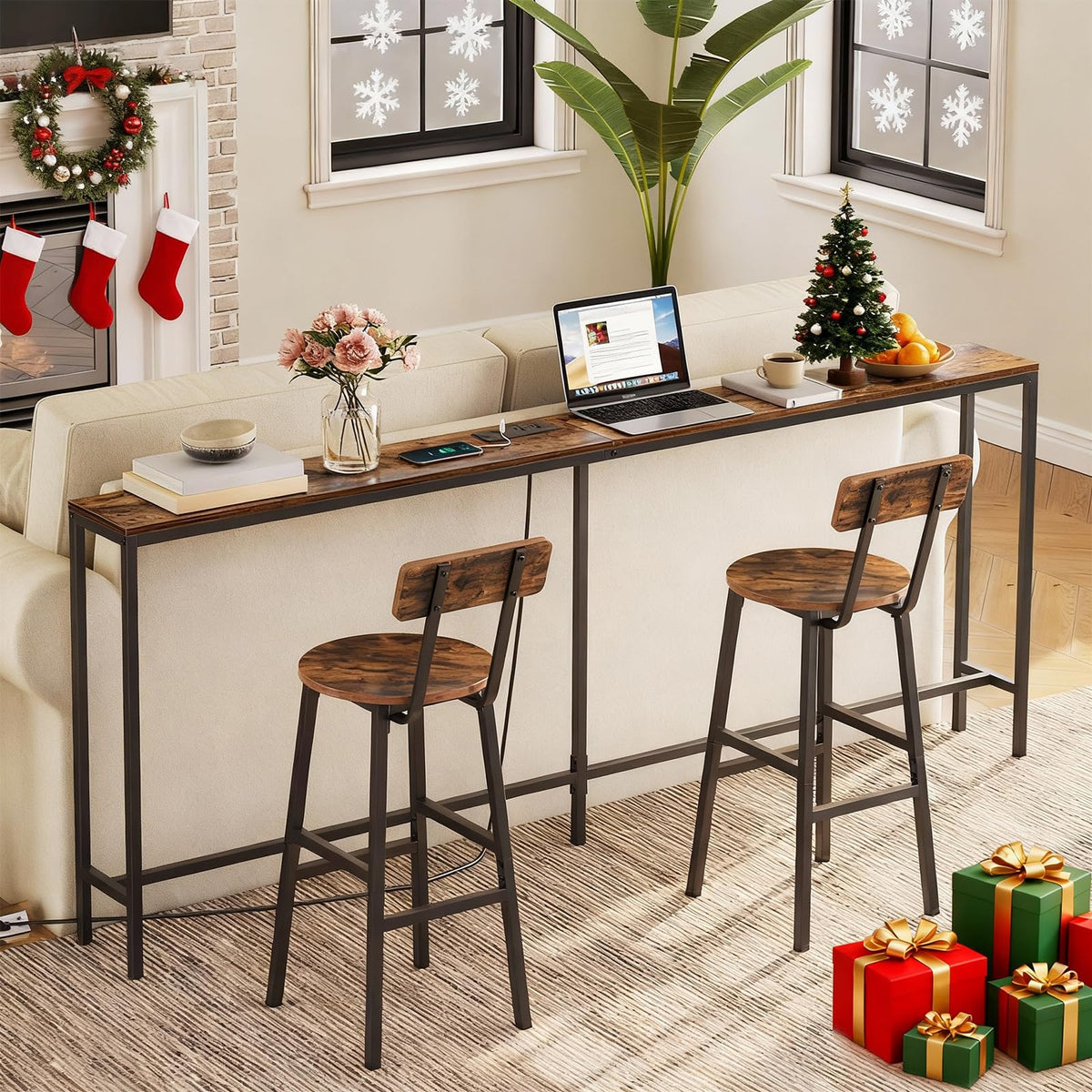 MAHANCRIS 78.7-inch narrow console fits tight hallways and living spaces.