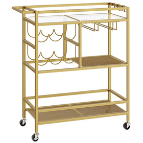 MAHANCRIS bar cart with 3-tier wine rack for organized entertaining.