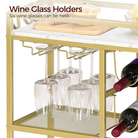 MAHANCRIS Bar Cart adjustable feet level on uneven floors