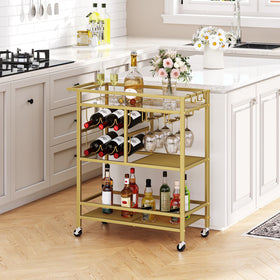 MAHANCRIS bar cart anti-drop fence adds stability during service.