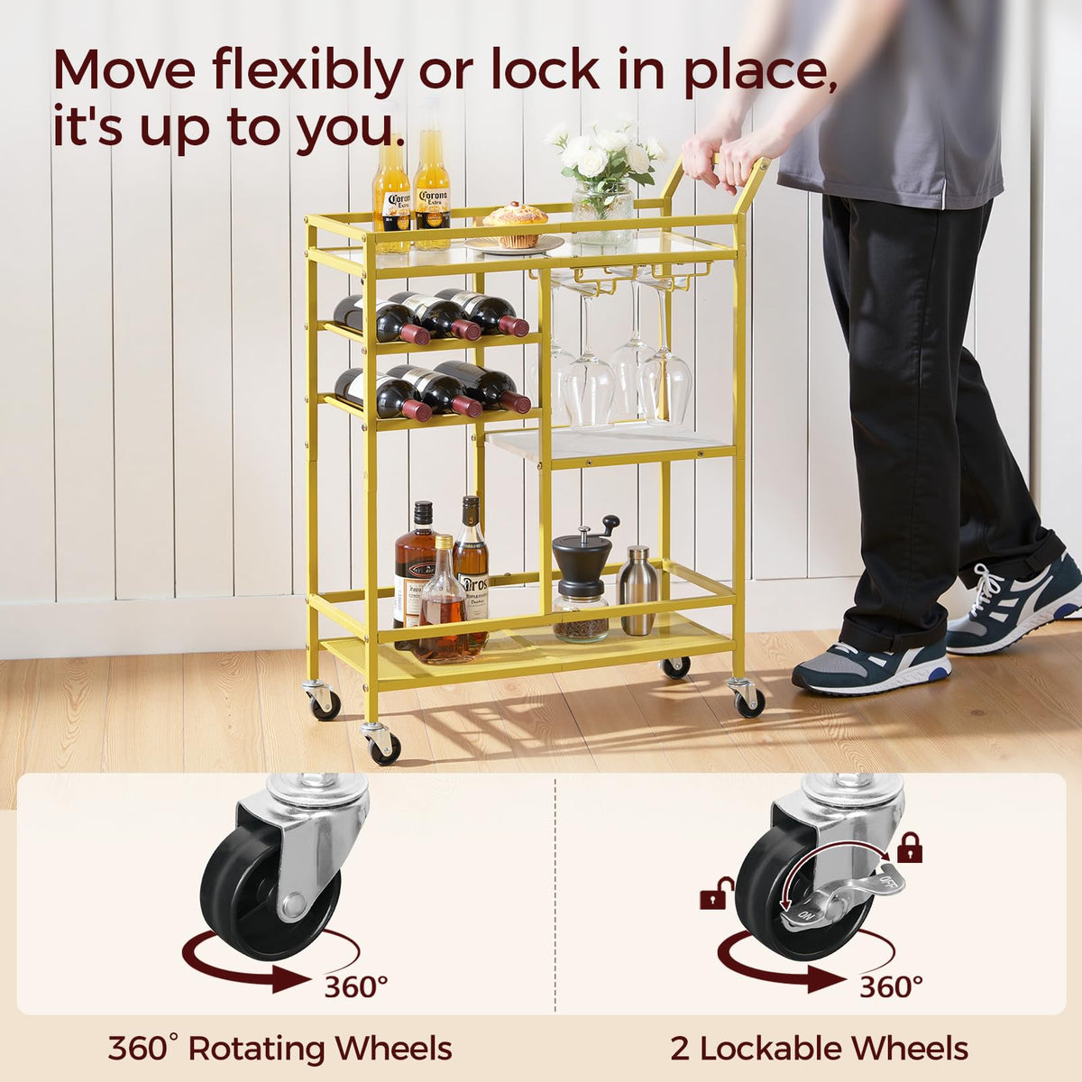 MAHANCRIS bar cart suited for dining room setup