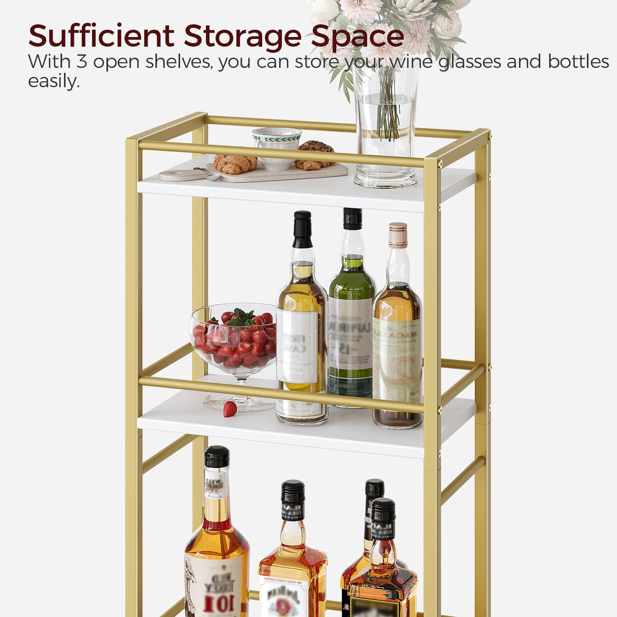 MAHANCRIS bar cart dining room setup adds mobile service.