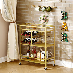 MAHANCRIS bar cart glass holders keep goblets secure.