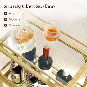 MAHANCRIS bar cart raised guardrails keep items secure.