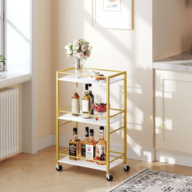 MAHANCRIS bar cart in a narrow space demonstrates compact design.