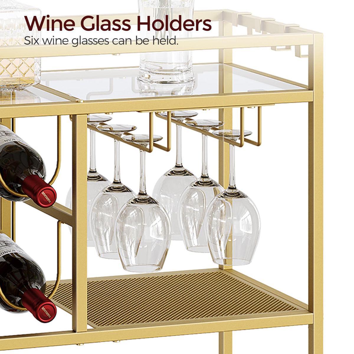 MAHANCRIS bar cart open design optimizes multitasking and display.