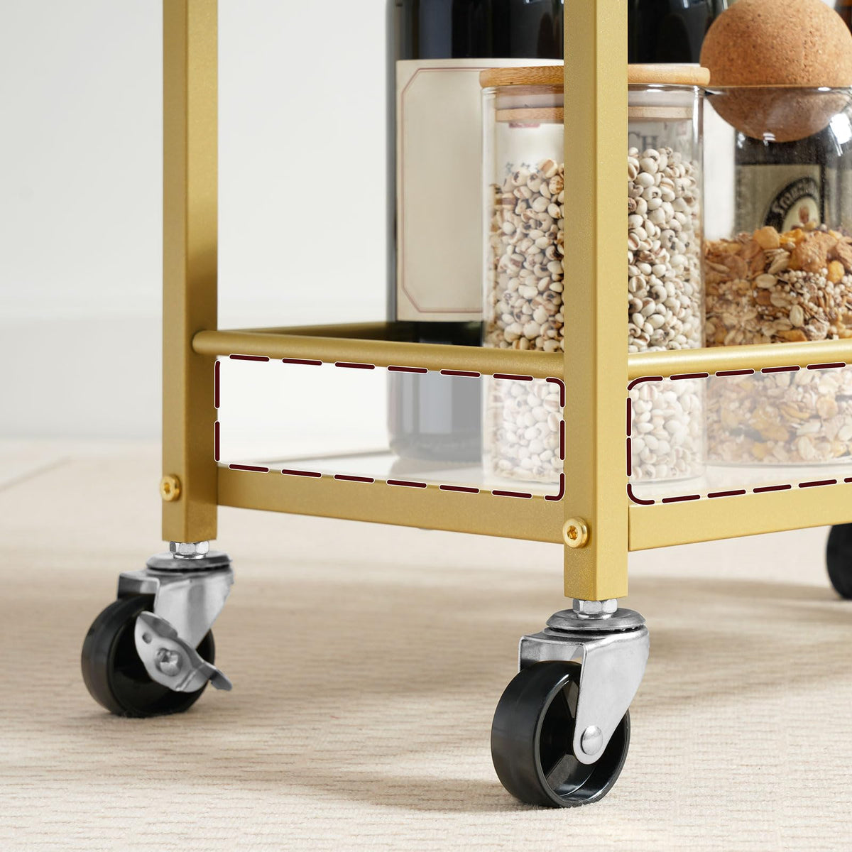 MAHANCRIS bar cart compact footprint fits small spaces neatly.