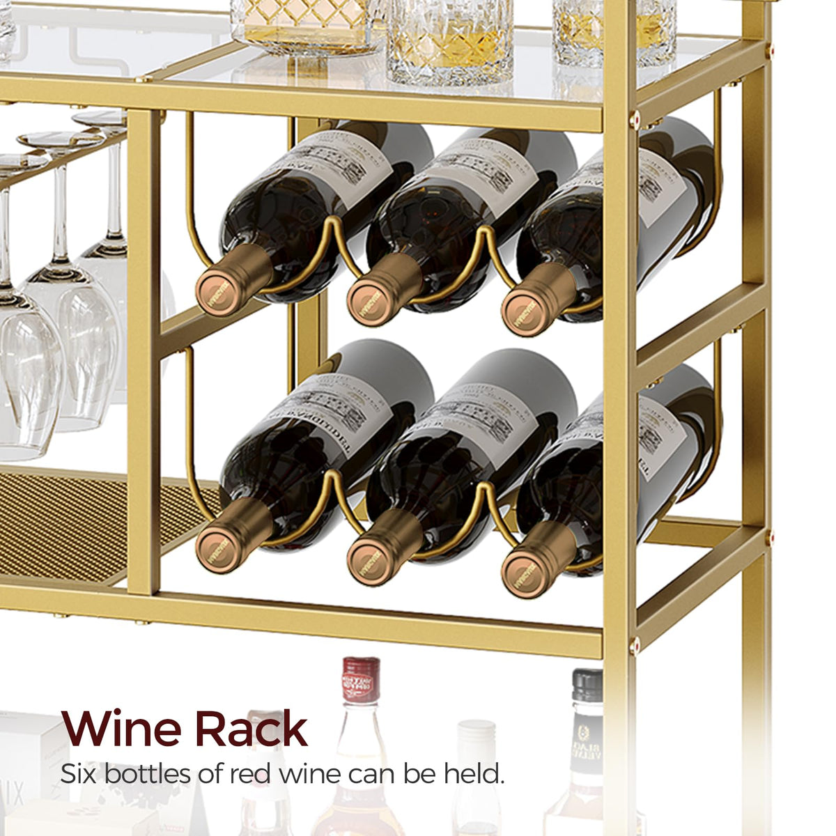 MAHANCRIS bar cart wine bottle storage keeps beverages ready.