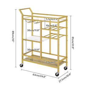 MAHANCRIS bar cart wine rack holds six bottles