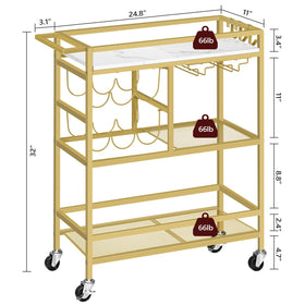 MAHANCRIS Bar Cart wine rack displaying bottle storage