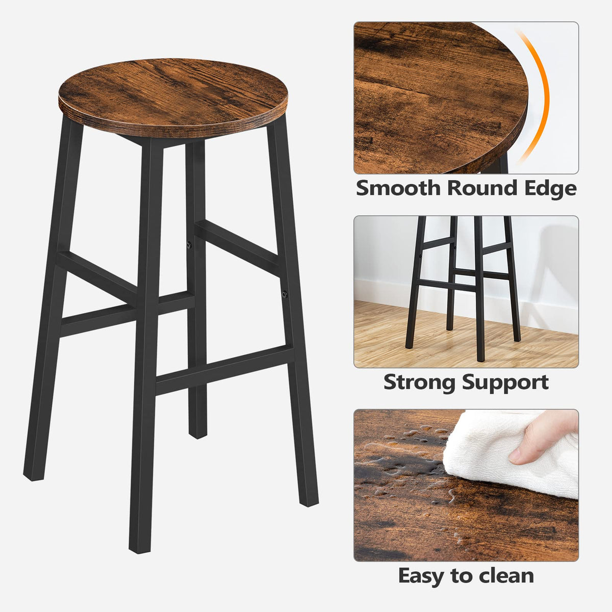 MAHANCRIS durable two-piece stool set supports flexible entertaining