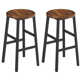 MAHANCRIS bar stool with round seat and footrest for sturdy counter seating
