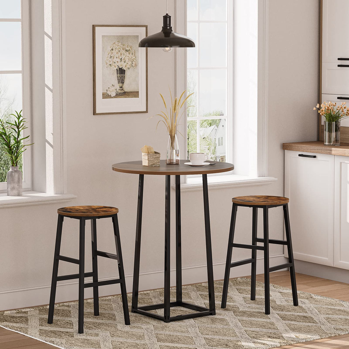 MAHANCRIS two-pack bar stools suit dining rooms with compact design