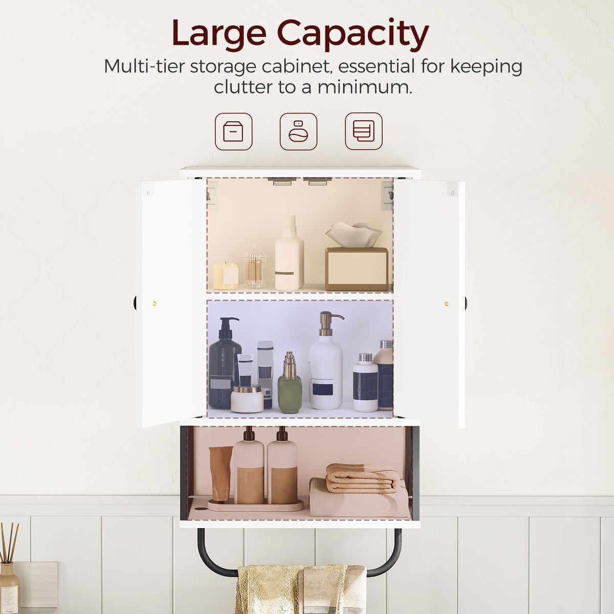 MAHANCRIS over-toilet unit maximizes vertical storage in compact bathrooms