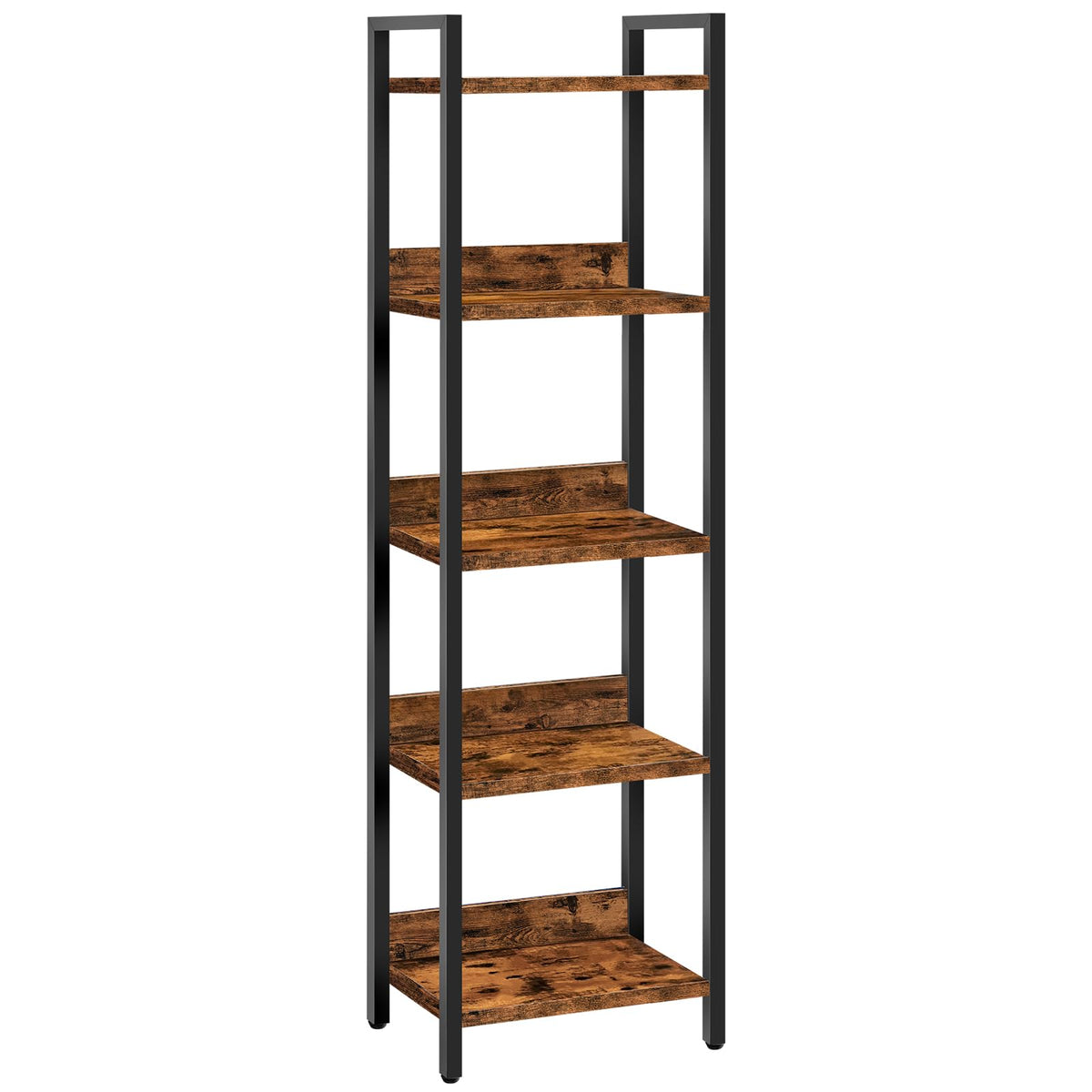 MAHANCRIS Bookshelf front view showing five-tier storage for books and decor