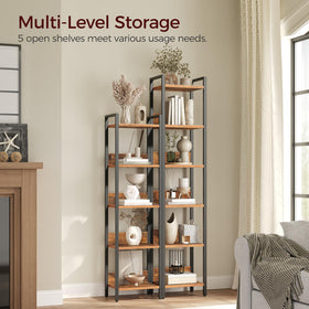 MAHANCRIS Bookshelf side view highlighting vertical space-saving design