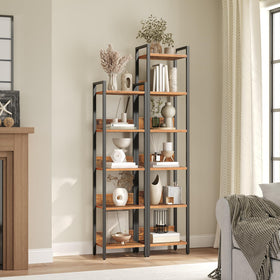 MAHANCRIS Bookshelf capacity with books, frames, and decor