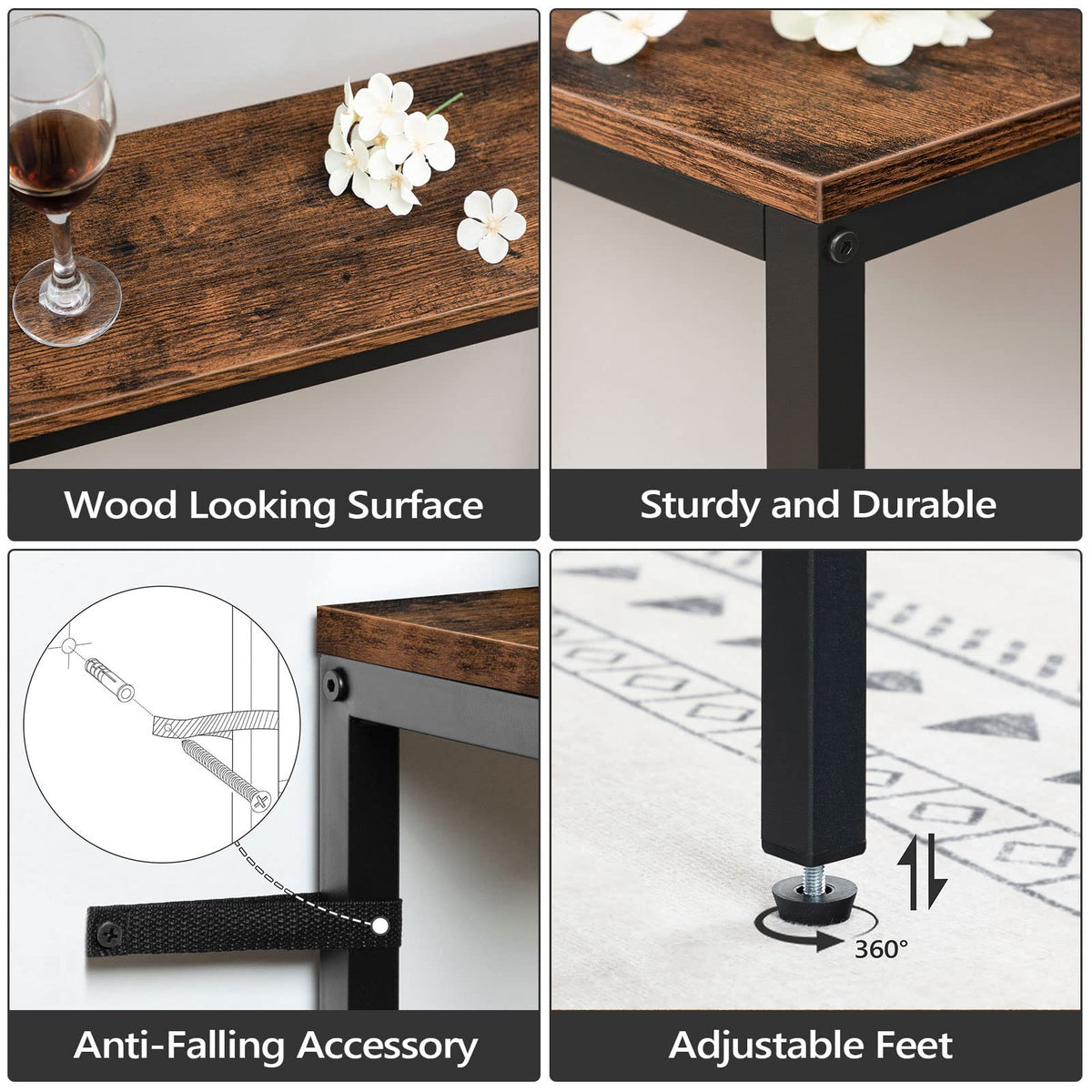 MAHANCRIS console table placed behind a sofa in a living room