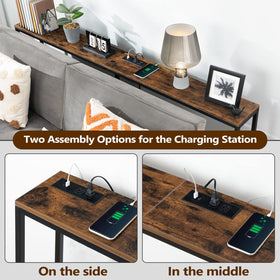 MAHANCRIS console table with rotatable top for flexible power strip placement
