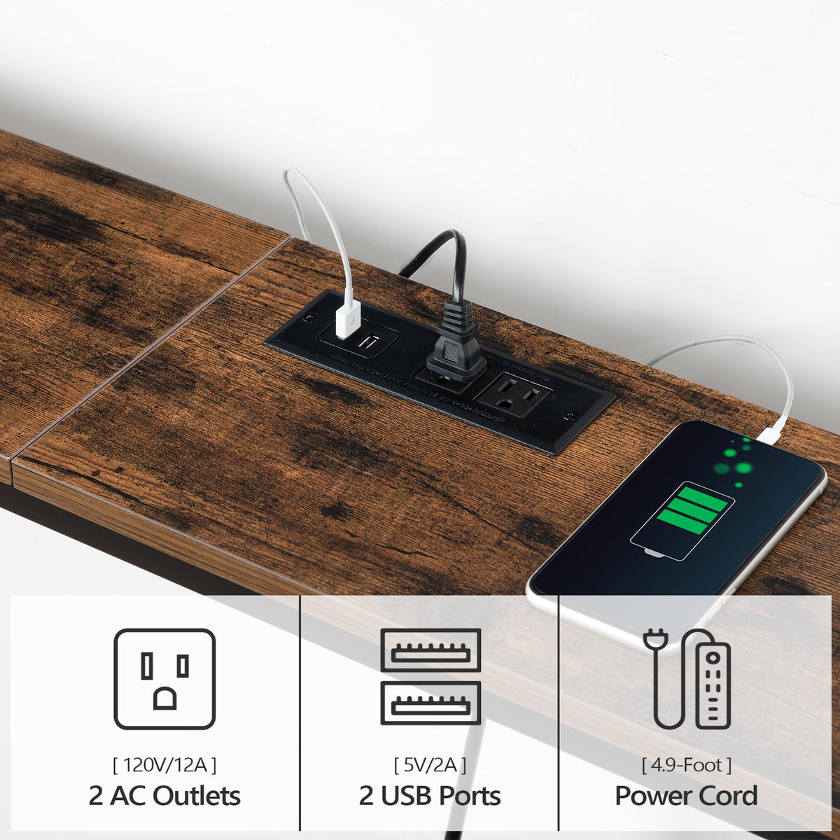 MAHANCRIS durable particleboard top supports up to 117 pounds.