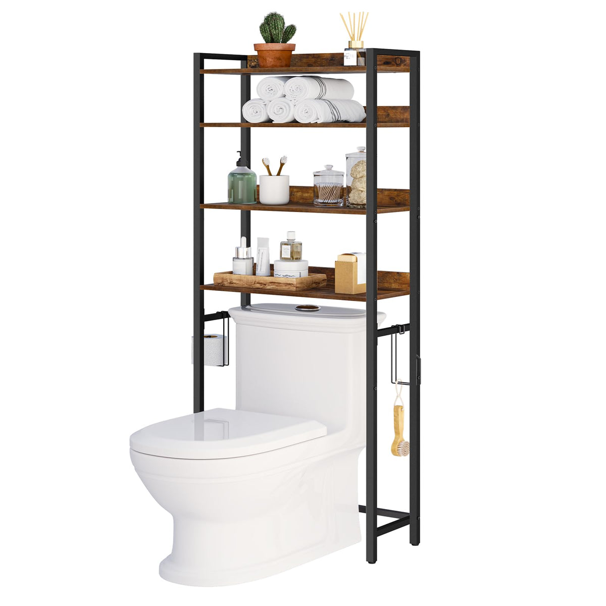 MAHANCRIS multi purpose storage rack fits bathroom laundry or entryway
