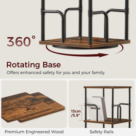 MAHANCRIS 4 safety rails per tier keep books and decor secure.