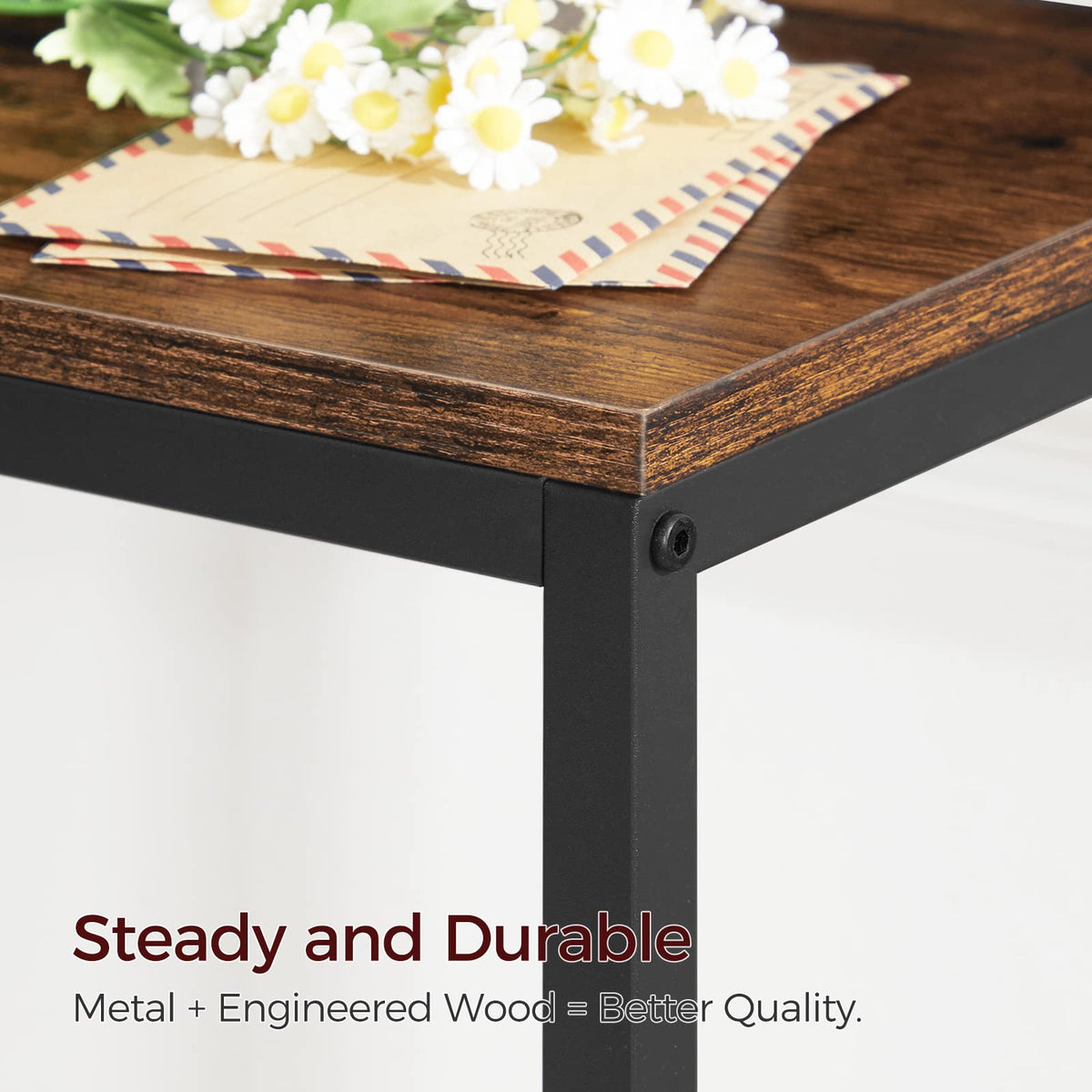 MAHANCRIS wipe-clean tabletop stays pristine with damp cloth.