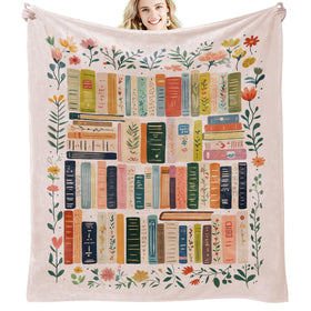 Mahrokh book lovers blanket pink full view for cozy reading sessions