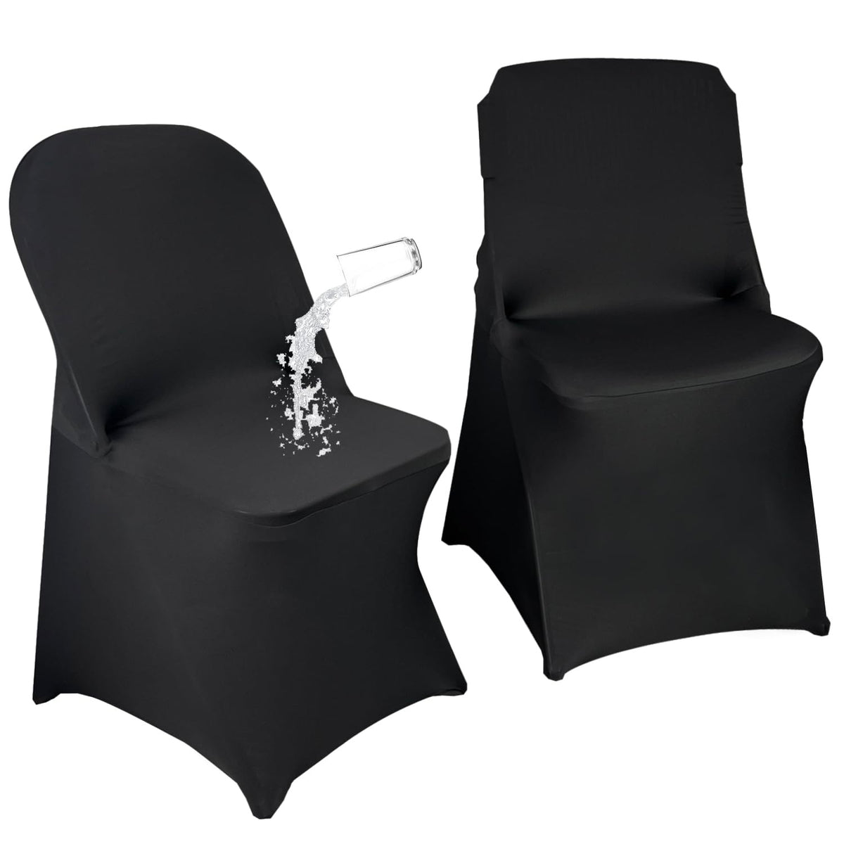 Maiangel black folding chair cover on chair for events