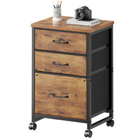 Maihail 3-drawer cabinet with wheels for easy repositioning in a home office.