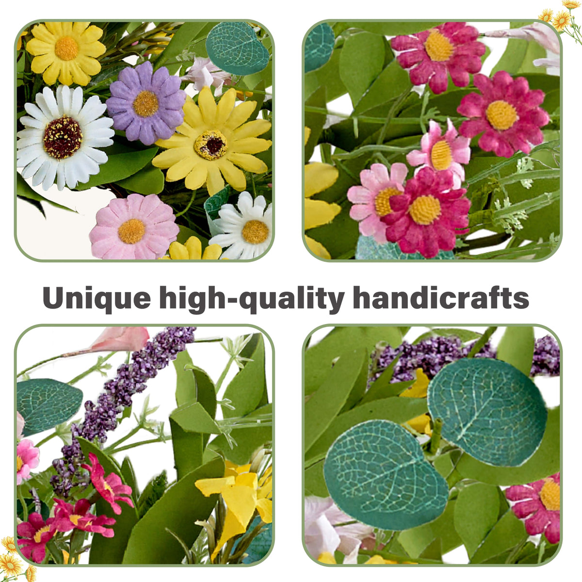 MAINGKAUNG wreath lavender detail highlighting soft spring tones.