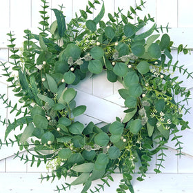 MAINGKAUNG Spring Wreath with eucalyptus leaves for durable porch decor