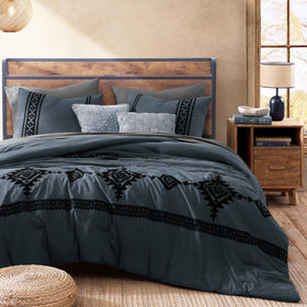 MaiRêve boho farmhouse style bedding creates a cozy, coordinated bedroom look.