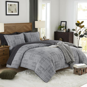 MaiRêve Charcoal Grey bed-in-a-bag seven-piece set for a cohesive refresh.