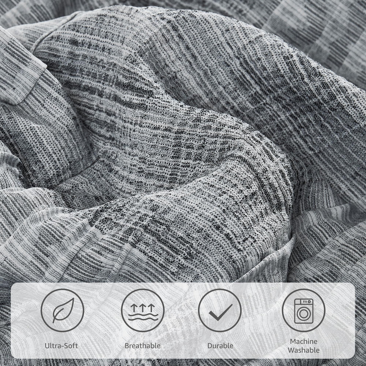MaiRêve Charcoal Grey queen fitted sheet stays snug with deep pockets.