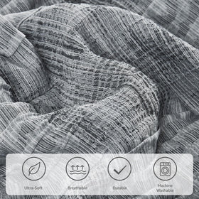 MaiRêve Charcoal Grey queen fitted sheet stays snug with deep pockets.