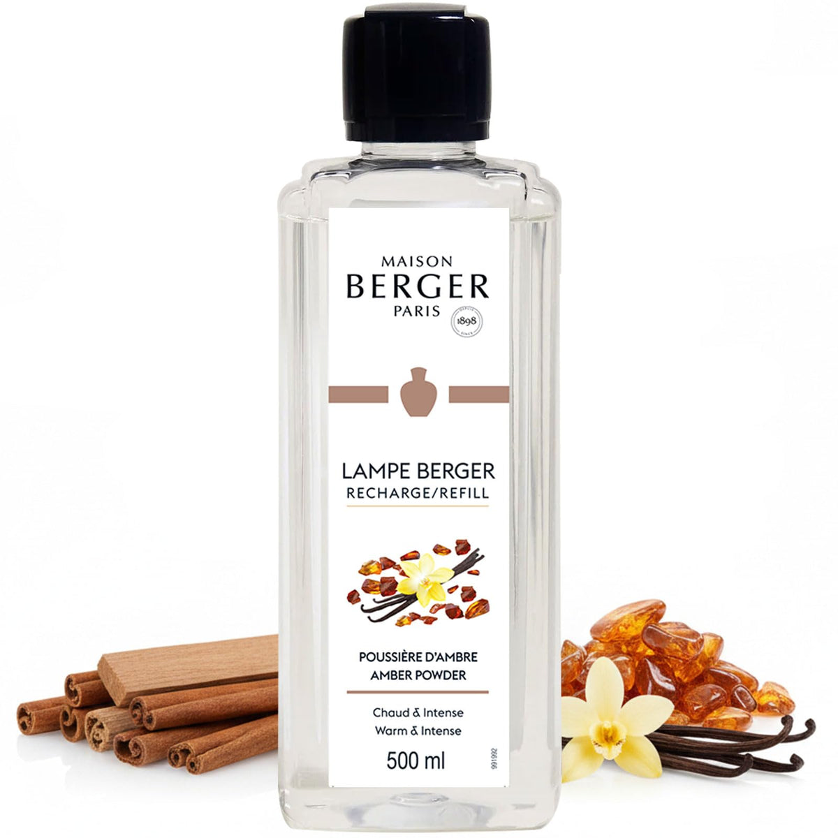 Maison Berger Amber Powder refill bottle for long-lasting fragrance and odor control.