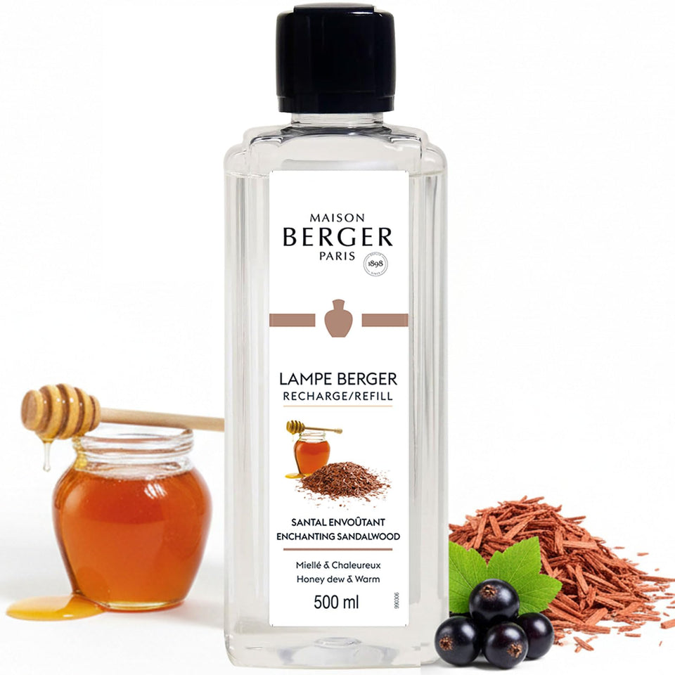 MAISON BERGER Enchanting Sandalwood bottle ready to diffuse a refined, comforting scent.