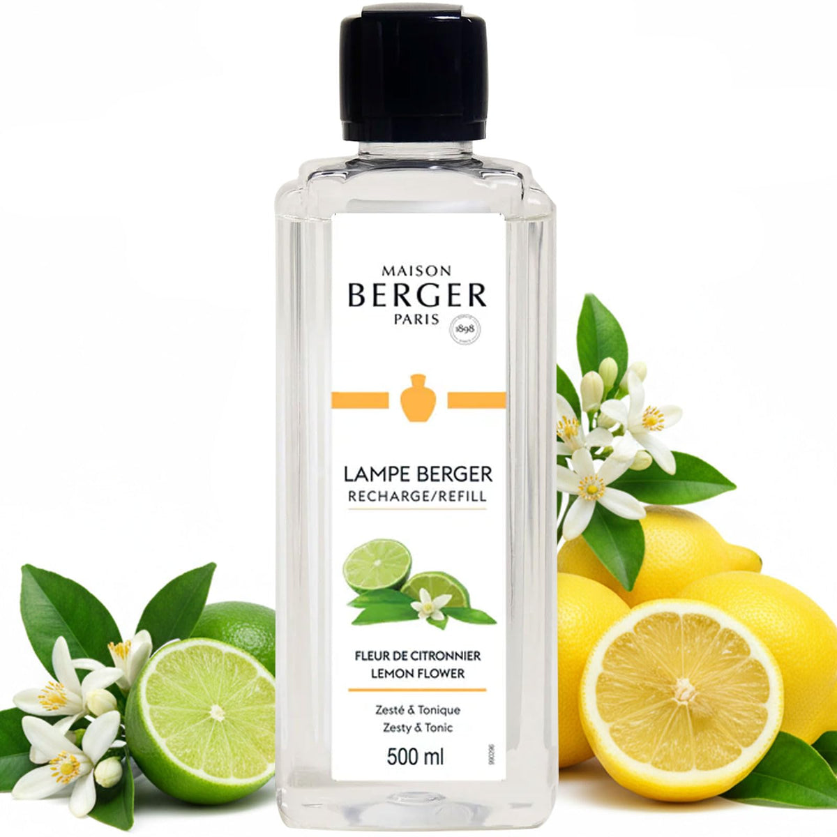 MAISON BERGER Lemon Flower lamp on table releasing fresh fragrance
