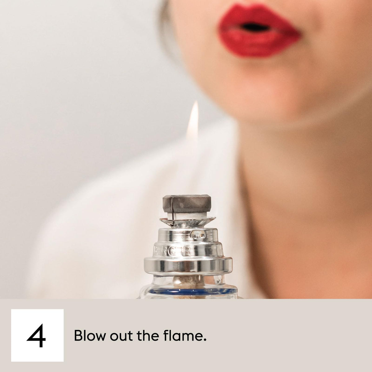 Usage ritual steps: pour, soak wick, light briefly, diffuse for flexible intensity.