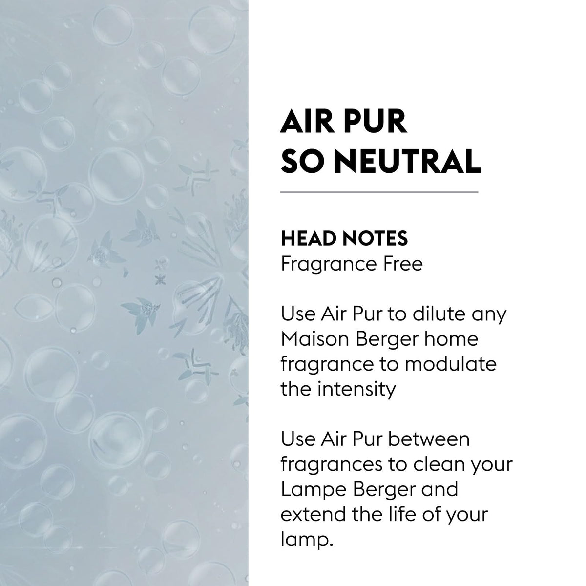 Maison Berger So Neutral refill bottle pour demonstrates easy infusion into the lamp reservoir.