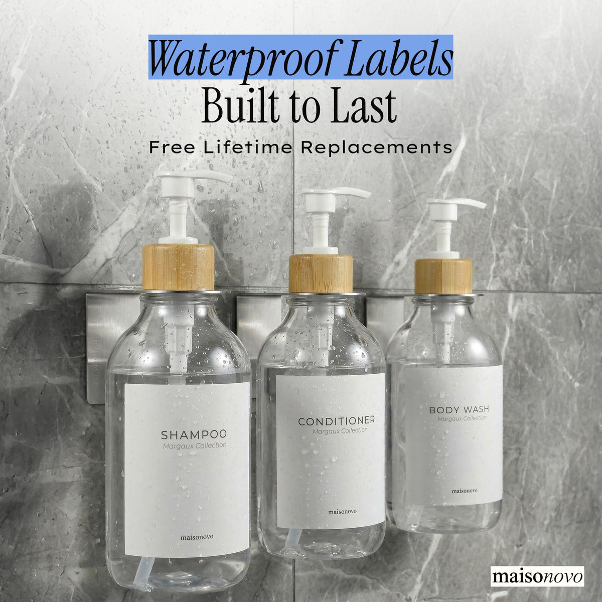 Maisonovo 500ml clear PET bottles stay durable and humidity-ready.