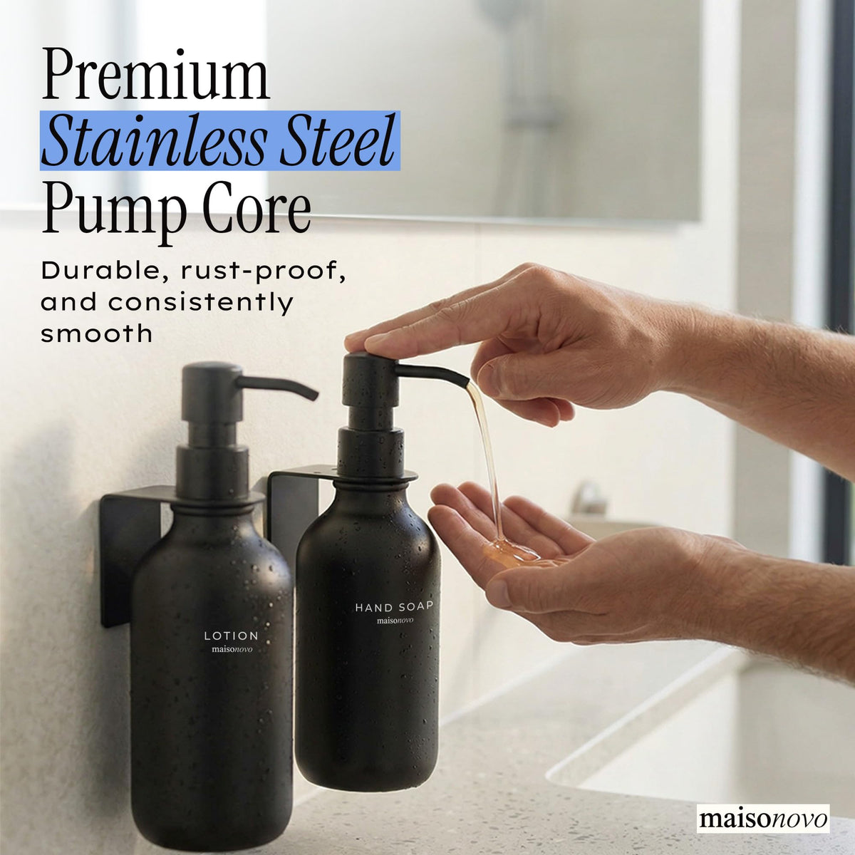 MAISONOVO 55g PET bottles durable and reusable for bathroom