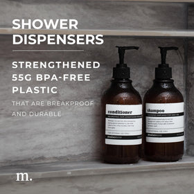 MAISONOVO amber-black conditioner bottles with pumps for easy use