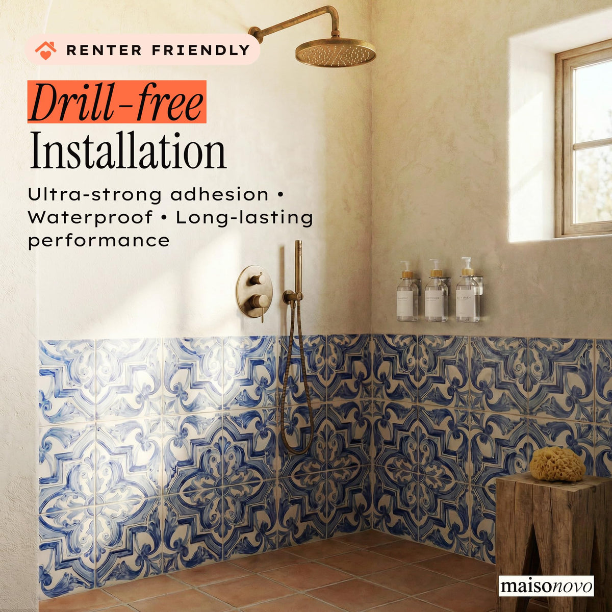 Maisonovo drill-free installation ensures simple upgrades on smooth surfaces.