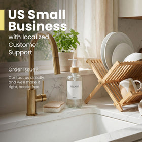 MAISONOVO lotion dispenser with bamboo pump for bathroom elegance.