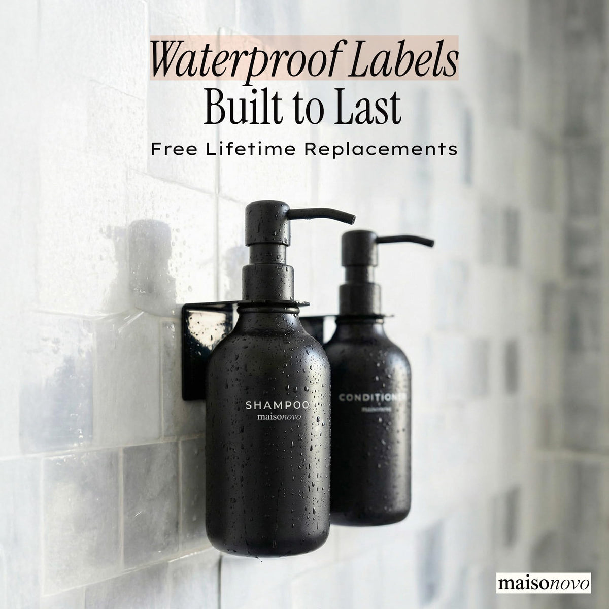 MAISONOVO no-drill installation on smooth surfaces preserves tile finish