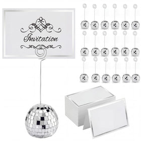 Maitys disco-ball table-number holder 2inch adds a charming reflective touch to weddings